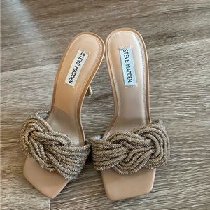 Steve Madden Beige Beaded Heels